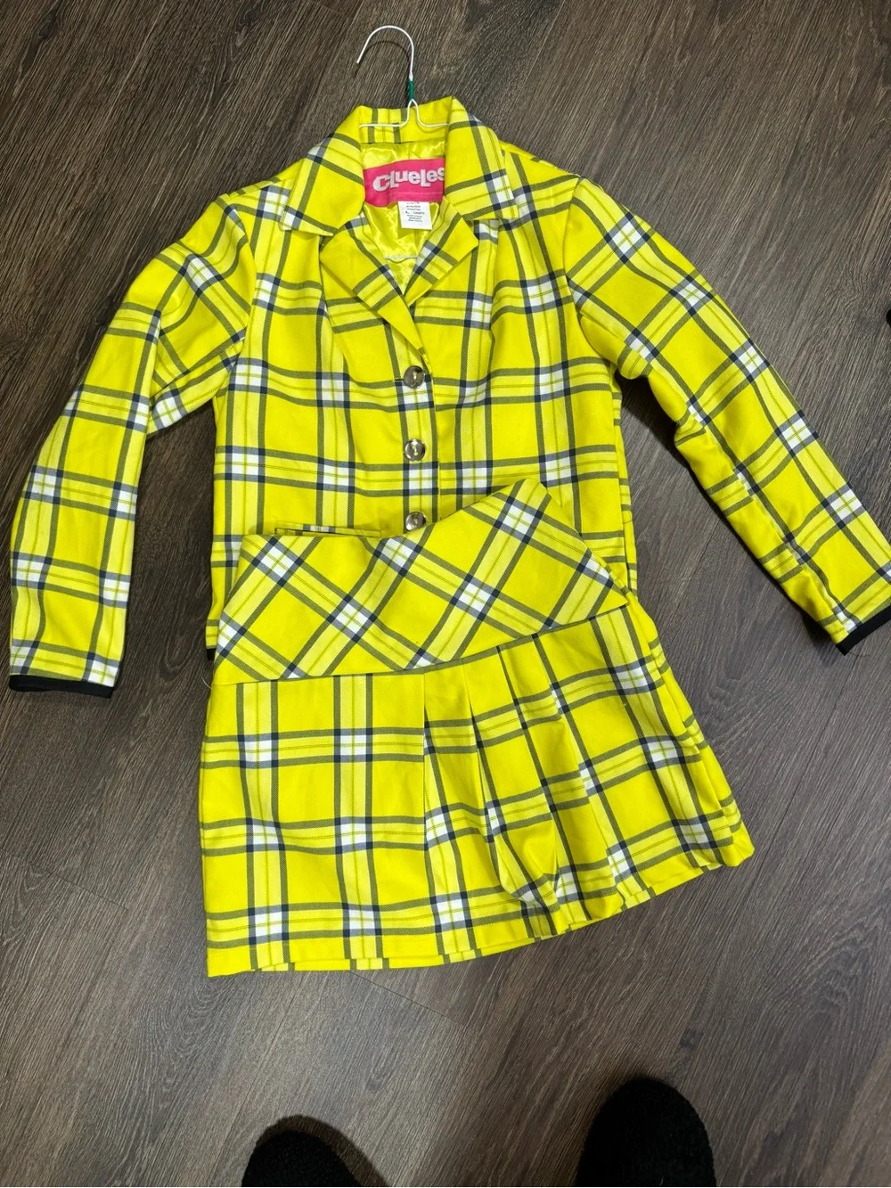 Clueless Cher Horowitz Girls L Yellow Plaid Blazer Skirt Set Costume Cosplay